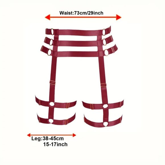 Leg Garter Belt Waist Suspender Sexy Bondage Adjustable Rave Trendy Cosplay Fun - Picture 3 of 3